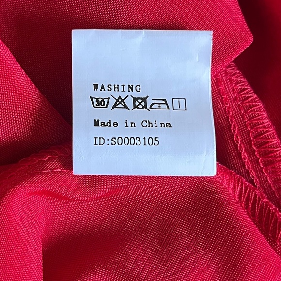 Red Satin Strapless Dress - Picture 5 of 6